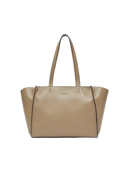 Shopperka Liu Jo z autografem skórzana zielona