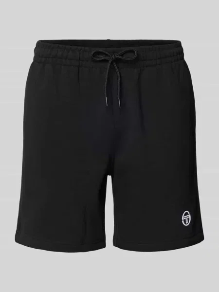 Szorty z dzianiny dresowej o kroju regular fit z wyhaftowanym logo model ‘SIMBA’ Sergio Tacchini czarne