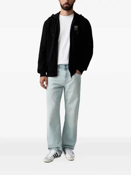 Majica s kapuljačom Ea7 Emporio Armani s autogramom crna