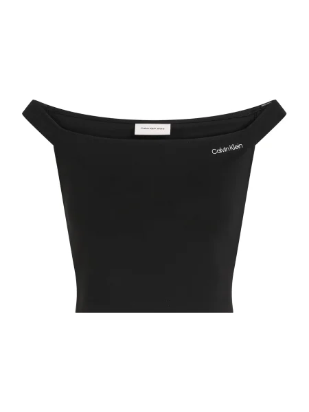Cropp top din denim Calvin Klein Jeans negru