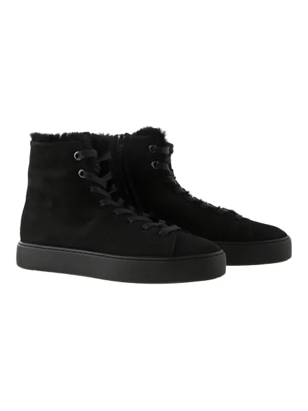 Sneakersy Högl skórzane na koturnie typu teddy czarne