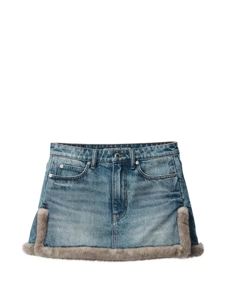 Fustă din denim Alexander Wang nurcă albastru