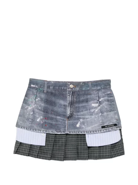 Spódnica jeansowa Andersson Bell w kratkę niebieska