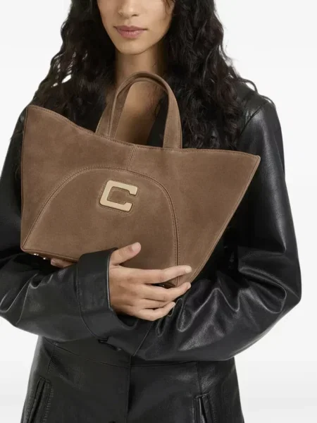 Τσάντα shopper Carel Paris σουέτ καφέ