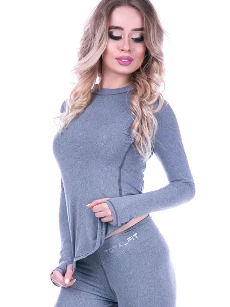 Женский лонгслив сірий
