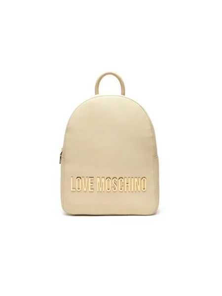 Plecak Love Moschino skórzany beżowy