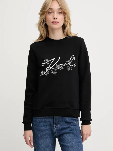 Karl Lagerfeld bluza z aplikacją czarny