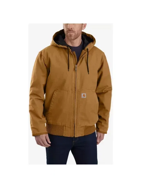Kurtka z kapturem Carhartt Duck Active S brązowa