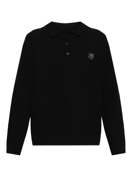 Žebrovaný svetr Maison Kitsuné černý