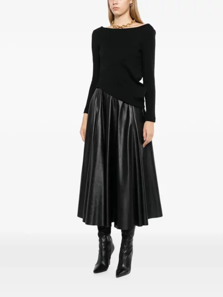Lung pulover Jil Sander asimetric negru