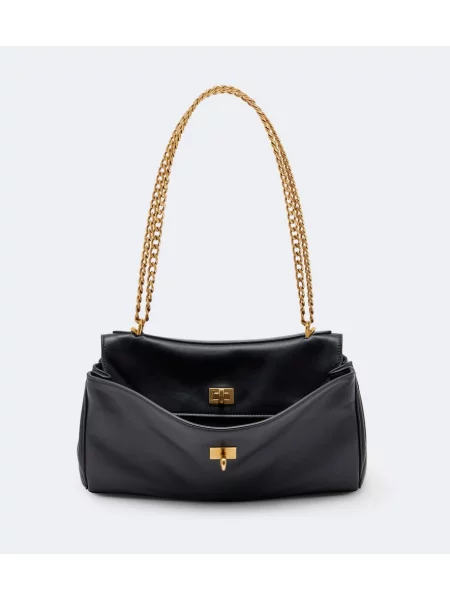 Δερμάτινη τσάντα Balenciaga μαύρο