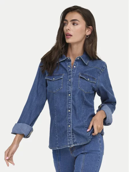 ONLY Koszula jeansowa Sasia niebieski