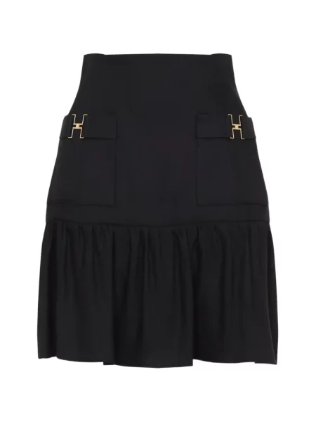 Mini fusta mini Elisabetta Franchi cu volane mini negru
