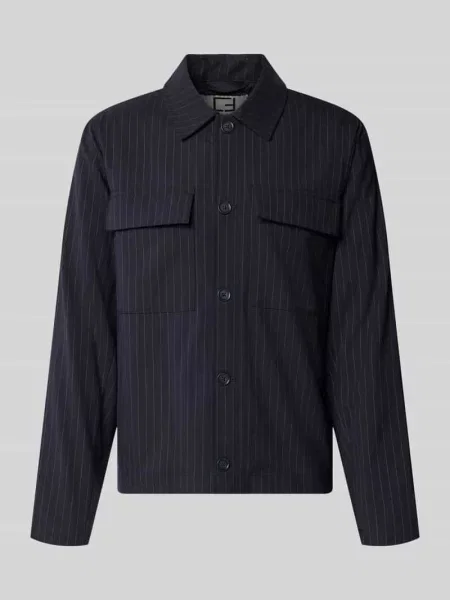 Kurtka koszulowa o kroju regular fit z na piersi model GAEL' Casual Friday granatowa