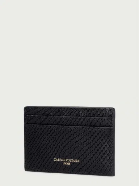 Zadig&Voltaire etui za kartice usnjeni črna