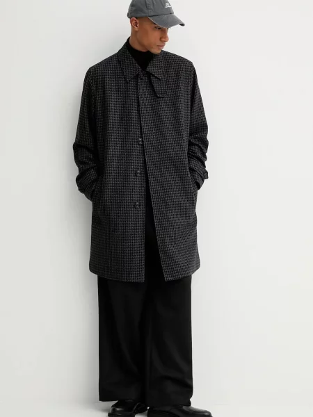 Пальто з вовною HUGO чорний