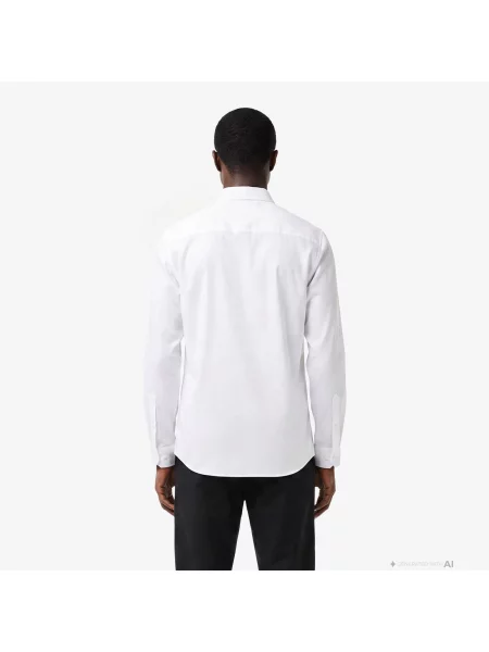 Lacoste Koszula Z Długim Rękawem biała