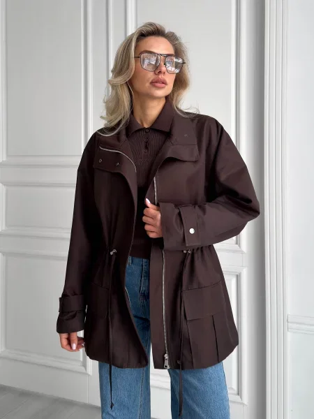 Тренч Jadone Fashion Djuna_shoko коричневий