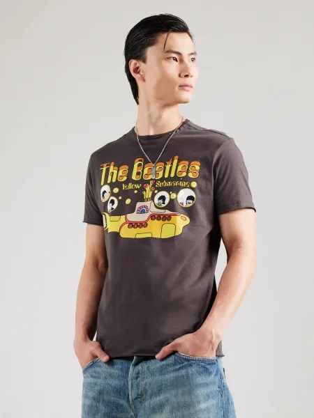 AMPLIFIED Tričko BEATLES YELLOW SUBMARINE žltá / tmavošedá / oranžová biela