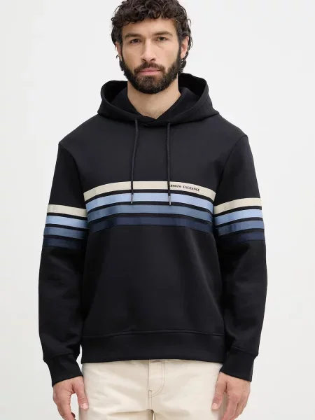 Armani Exchange bluza z kapturem granatowa