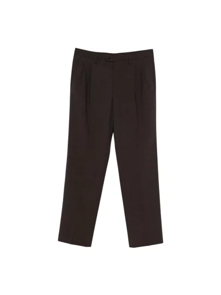 Maison Margiela spodnie straight z wełną brązowe