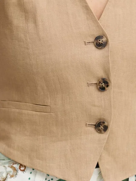 Marella однобортний жилет лляний Emme by Marella