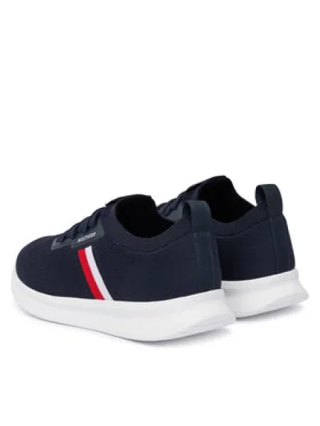 TOMMY HILFIGER Rövid szárú sportcipők tengerészkék / piros / fehér sötétkék