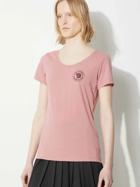 Футболка Fjallraven Logo T-shirt W рожевий