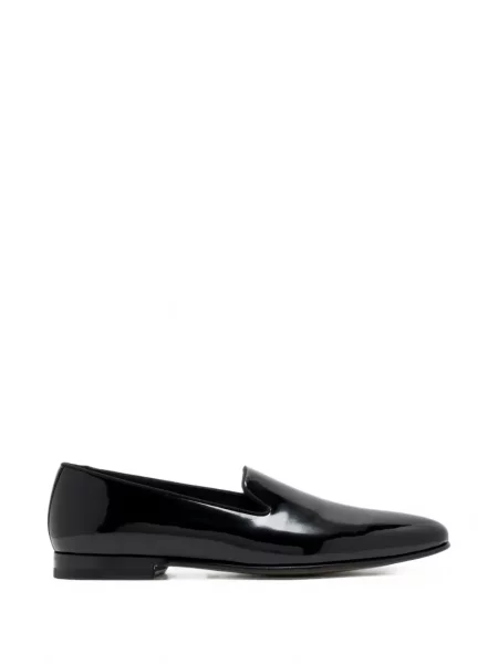 Pantofi loafer Manolo Blahnik din piele de lac negru