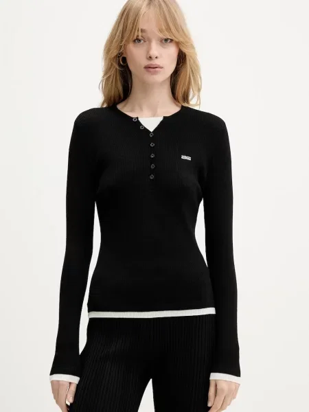 Gestuz pulover din amestec de lână negru