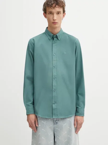 Carhartt WIP cămașă din L/S Bolton cu guler button-down regular verde