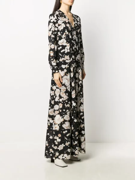Rochie maxi Moschino cu model floral negru