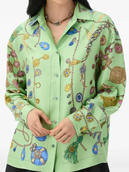 Selyem ing Versace zöld