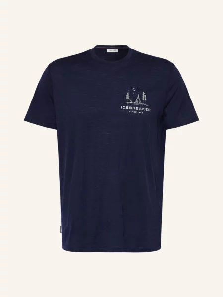 Icebreaker Funkční Tričko Merino Tech Lite Peaceful Pass Z Merino Vlny tmavě / režná modrá