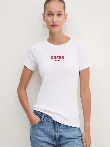 Guess Jeans Tričko bílé