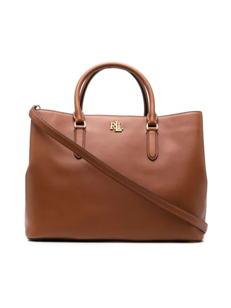Lauren Ralph Lauren torebka skórzana brązowy