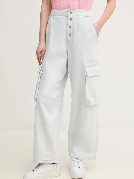 Blugi G-star Raw cu talie înaltă albastru