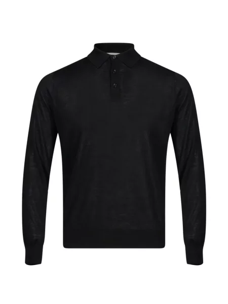 Lung tricou polo Kangra negru