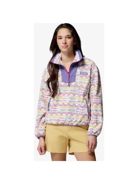 Polar Columbia Sequoia Grove Printed Half Zip fioletowy XS biały