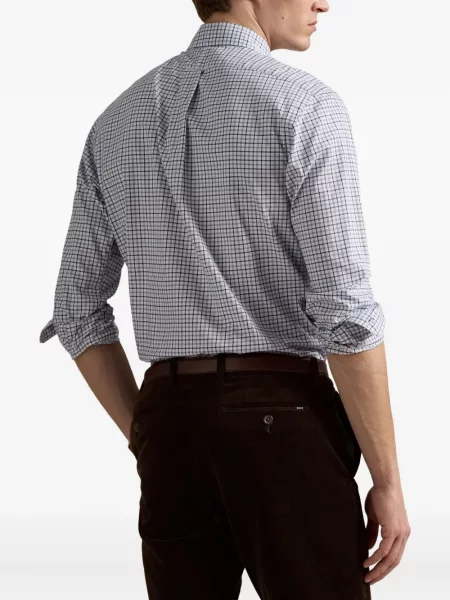 Kratak samt polo majica Polo Ralph Lauren s vezom crna