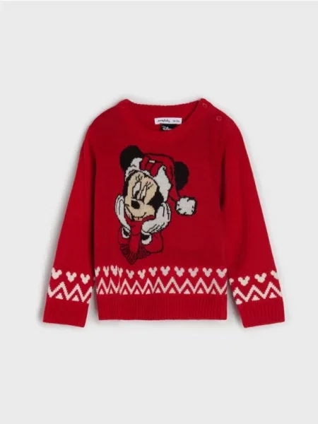 Sinsay Svetr Minnie Mouse červená