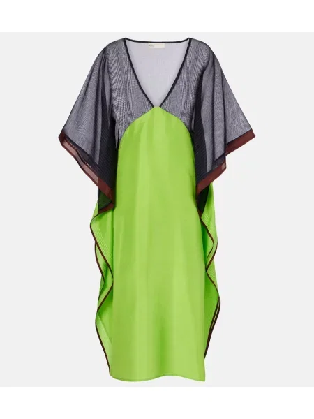 Rochie Tory Burch de mătase verde
