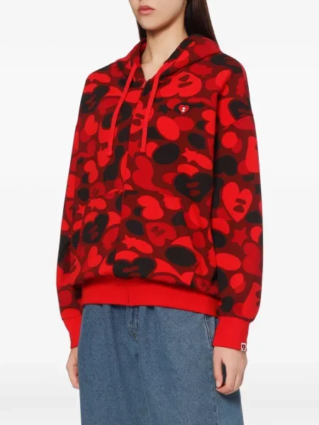 Суичър с качулка Apee™ By *a Bathing Ape® със сърца червено