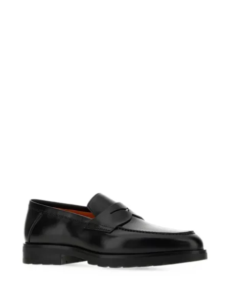 Pantofi loafer Santoni din piele negru