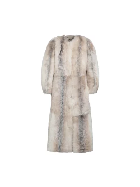 Płaszcz Fendi skórzany biały