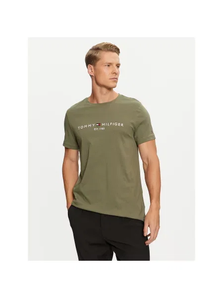 Tommy Hilfiger Majica Logo Regular Fit zelena