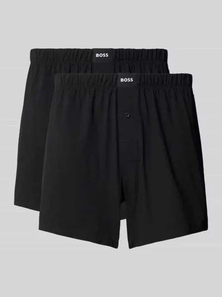 Bokserki o kroju regular fit z mieszanki bawełny model JERSEY BOXER' Boss czarne
