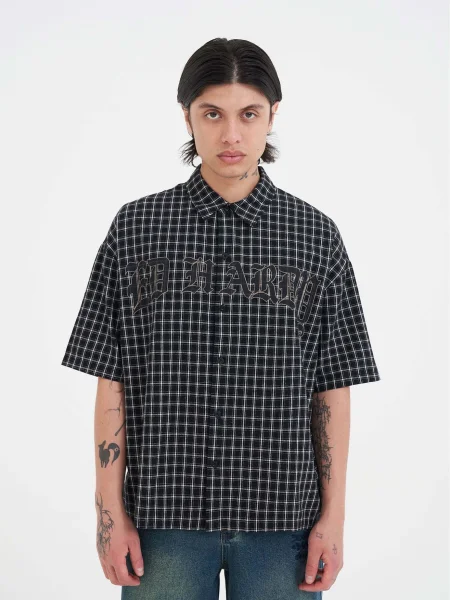 Ed Hardy Cămașă gri / negru alb