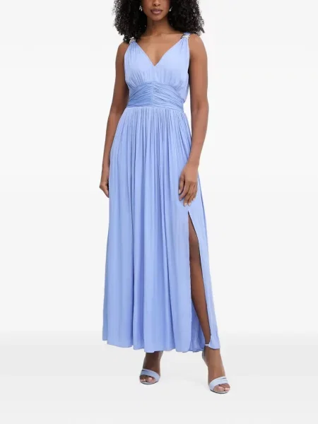 Rochie maxi Morgan cu volane albastru