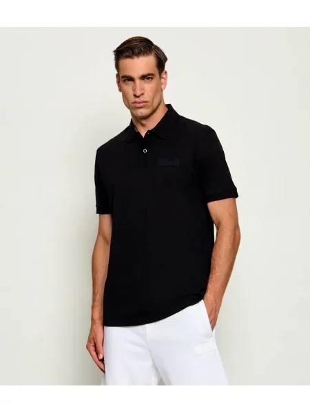 Tricou polo Boss Green negru
